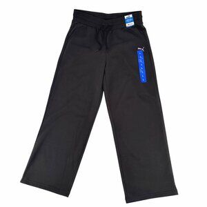 NWT Puma Ladies Fleece Straight Leg Pants Black Large Soft Lounge Wear